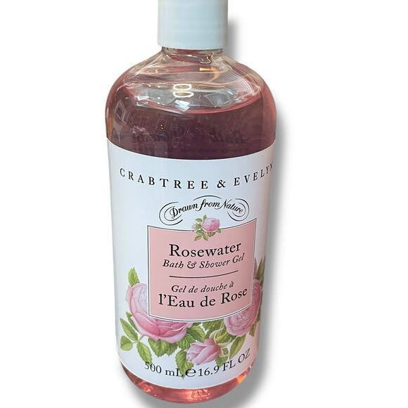 Crabtree & Evelyn Rosewater Bath & Shower Gel 16.9 oz Large 500mL Pink Dent - Picture 2 of 12